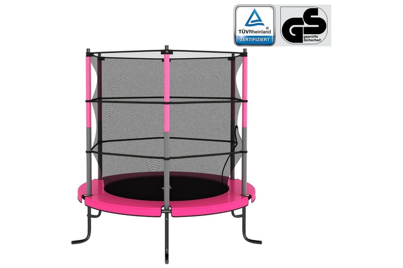 Trampoline med sikkerhetsnett 140x160 cm rosa - Trampoliner