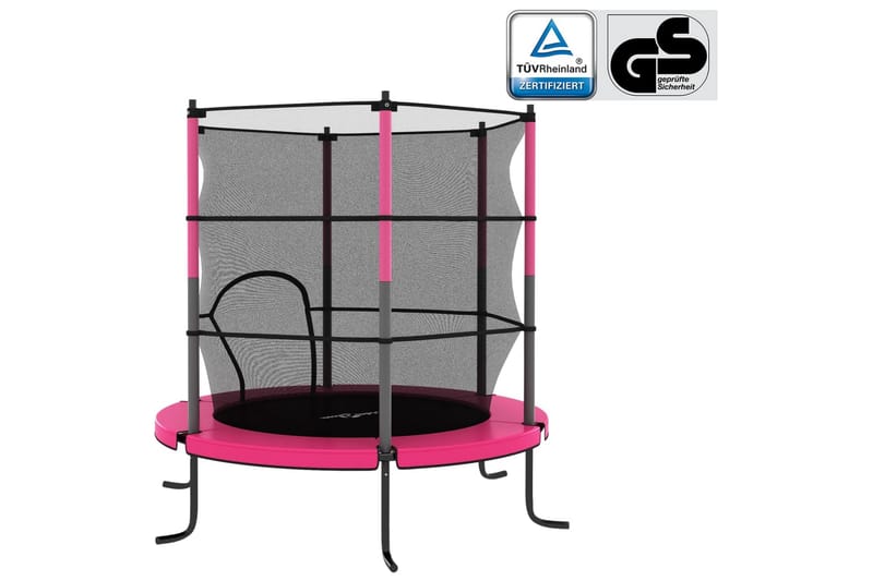 Trampoline med sikkerhetsnett 140x160 cm rosa - Trampoliner