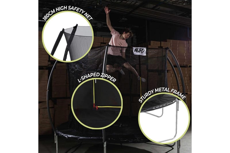 React Aero Trampoline med Beskyttelsesnett 4,27 m - Svart - Sport & fritid - Lek & sport - Lekeredskap & utelek - Trampoliner