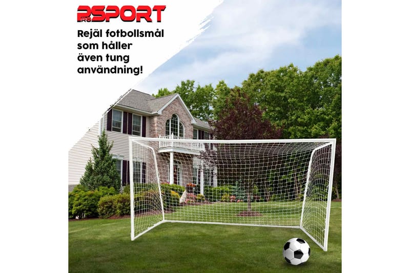 Prosport Fotballmål 210x150x50 cm - Hvit - Sport & fritid - Lek & sport - Utendørs spill