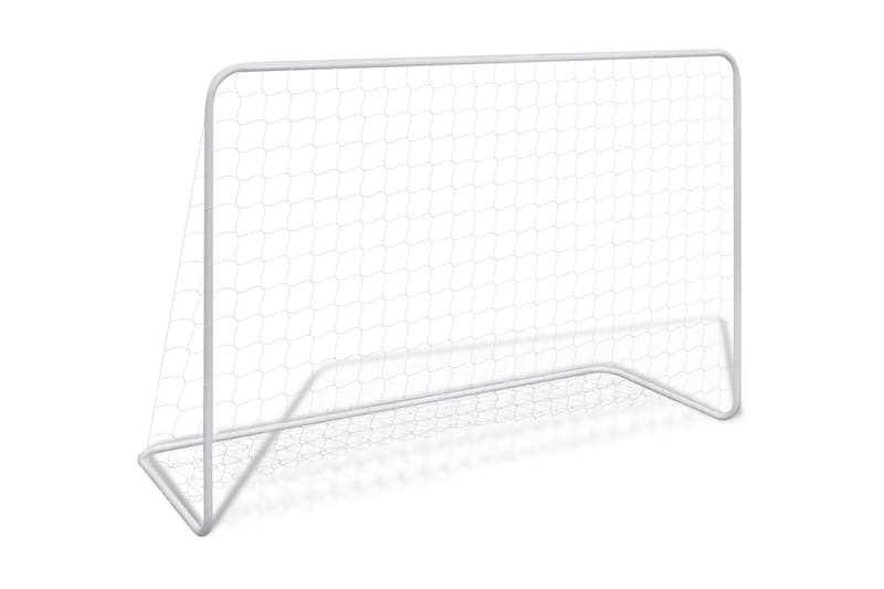 Fotballmål 2 stk med nett 182x61x122 cm stål hvit - Sport & fritid - Lek & sport - Utendørs spill