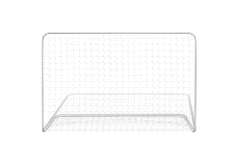 Fotballmål 2 stk med nett 182x61x122 cm stål hvit - Sport & fritid - Lek & sport - Utendørs spill