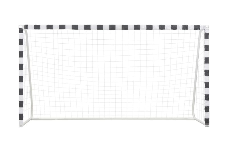 Fotballmål 300x160x90 cm metall svart og hvit - Hvit - Sport & fritid - Lek & sport - Utendørs spill