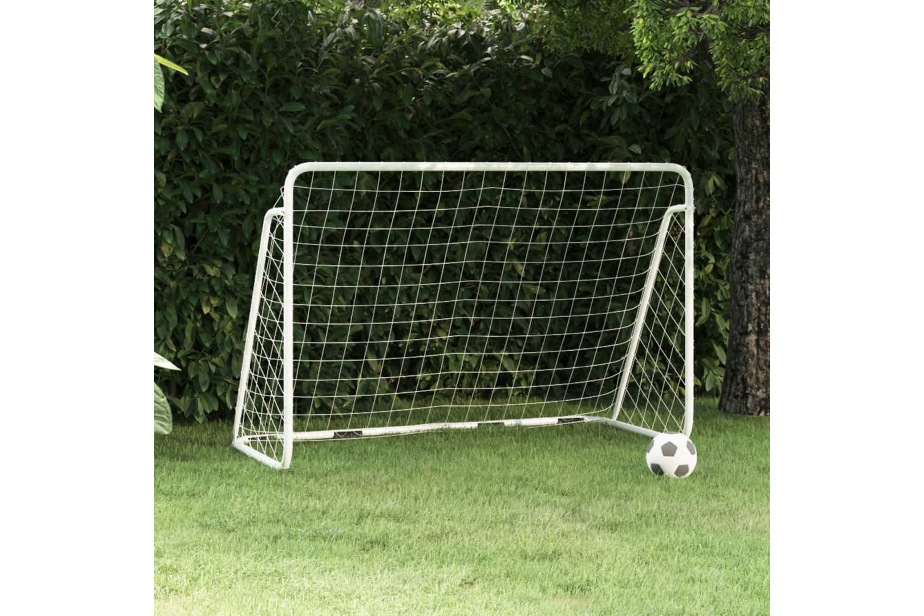 Fotballmål med nett hvit 180x90x120 cm stål - Hvit