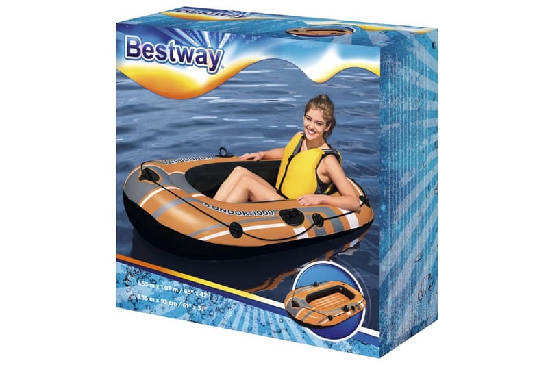 Bestway Oppblåsbar båt Kondor 1000 155x93 cm - Oransj - Sport & fritid - Marine - Båter - Gummibåt & ribb