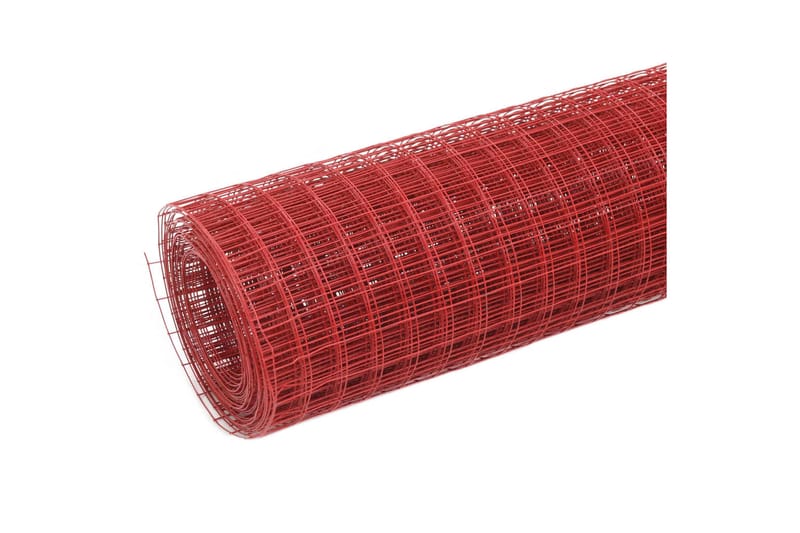 Trådgjerde kylling stål med PVC-belegg 10x1,5 m rød - Hønsehus - Til dyrene - Hønsegård