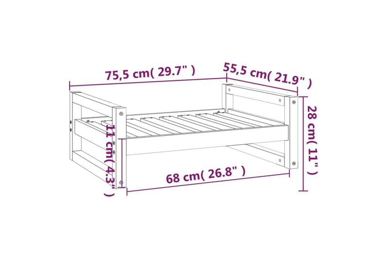 beBasic Hundeseng honningbrun 75,5x55,5x28 cm heltre furu - Brun - Sport & fritid - Til dyrene - For hund - Hundemøbler - Hundekurv & hundeseng