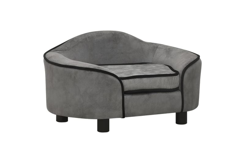 Hundesofa grå 67x47x36 cm plysj - Grå - Sport & fritid - Til dyrene - For hund - Hundemøbler - Hundekurv & hundeseng