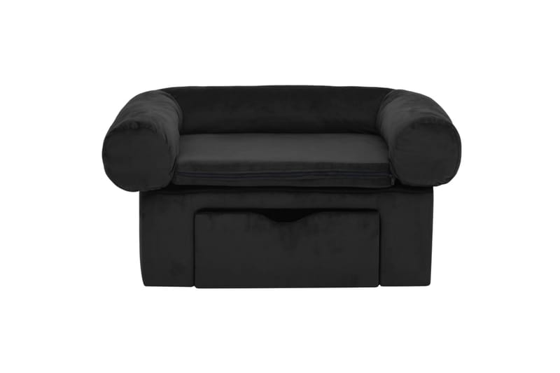 Hundesofa med skuff svart 75x50x38 cm plysj - Svart - Sport & fritid - Til dyrene - For hund - Hundemøbler - Hundekurv & hundeseng