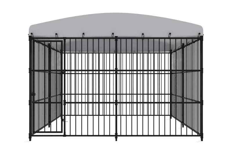 Utendørs hundegård med tak 300x300x210 cm - Svart - Sport & fritid - Til dyrene - For hund - Hundemøbler