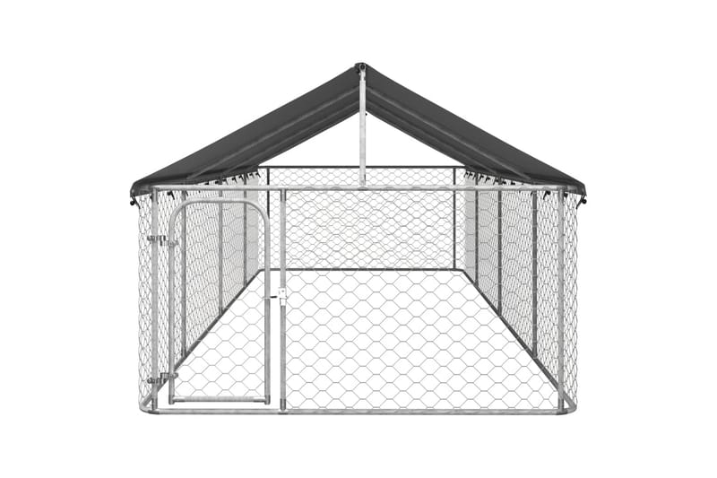 Utendørs hundegård med tak 600x200x150 cm - Silver - Sport & fritid - Til dyrene - For hund - Hundemøbler