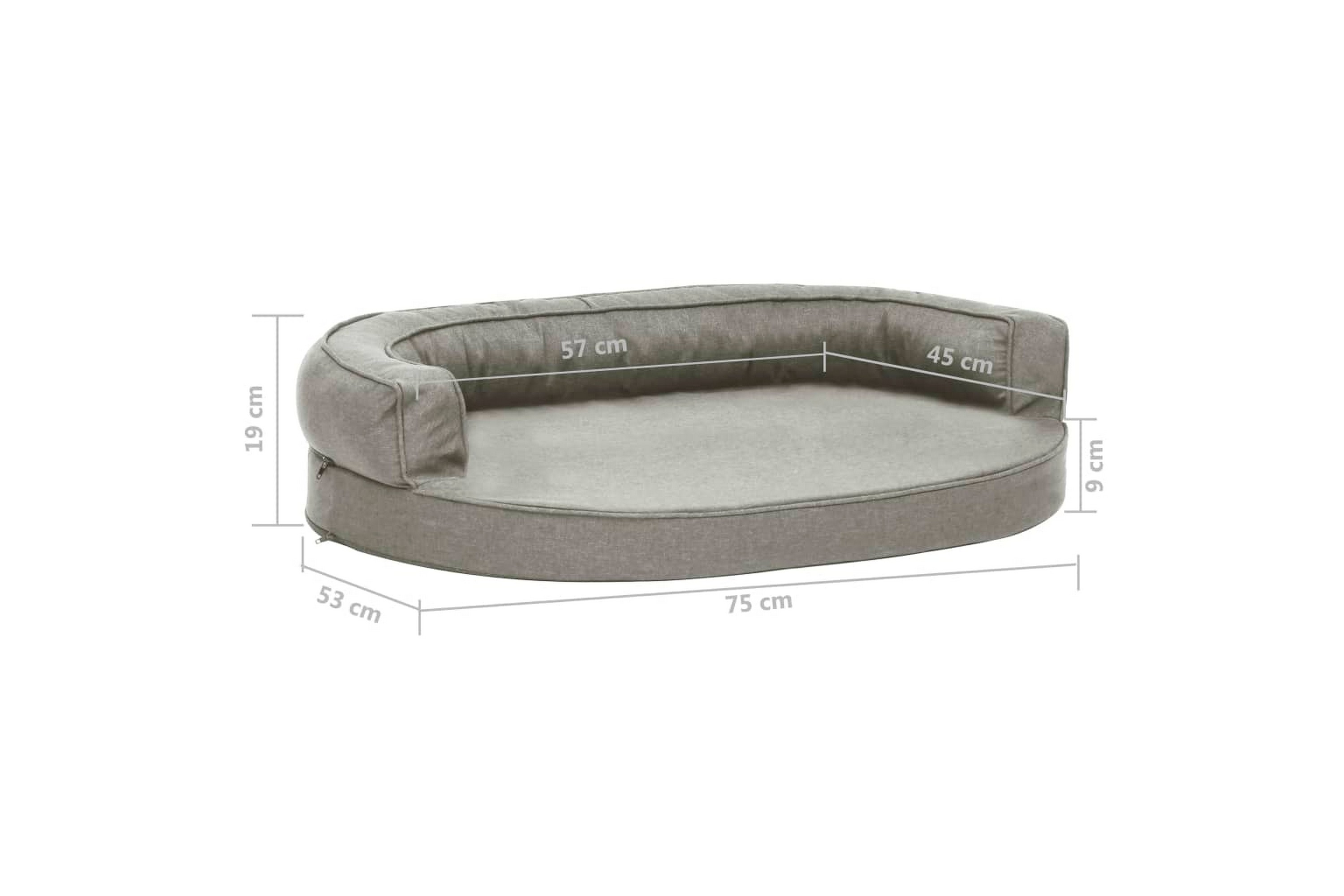 Be Basic Ergonomisk Hundeseng Med Linutseende 75x53 Cm Grå Grå - Sport ...