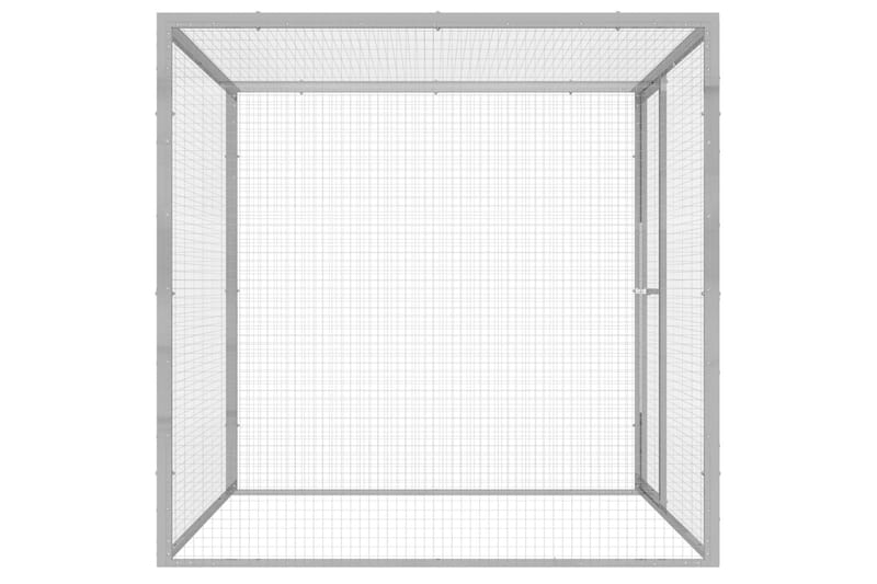 Kattegård 1,5x1,5x1,5 m galvanisert stål - Silver - Sport & fritid - Til dyrene - Katt - Kattebur & katteveske