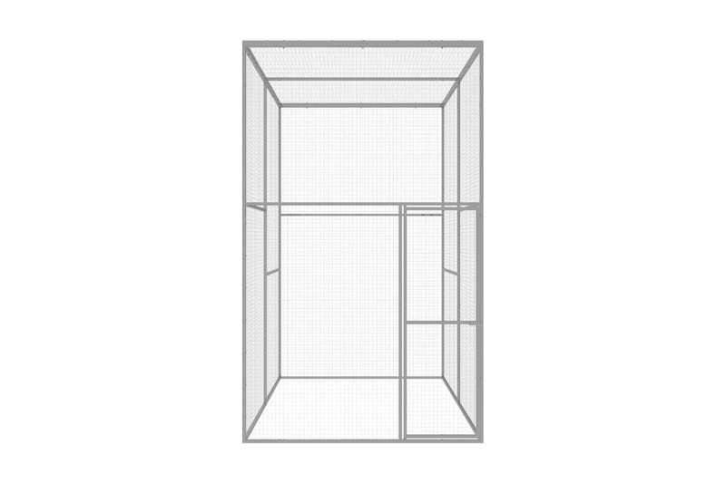 Kattegård 3x1,5x2,5 m galvanisert stål - Silver - Kattebur & katteveske