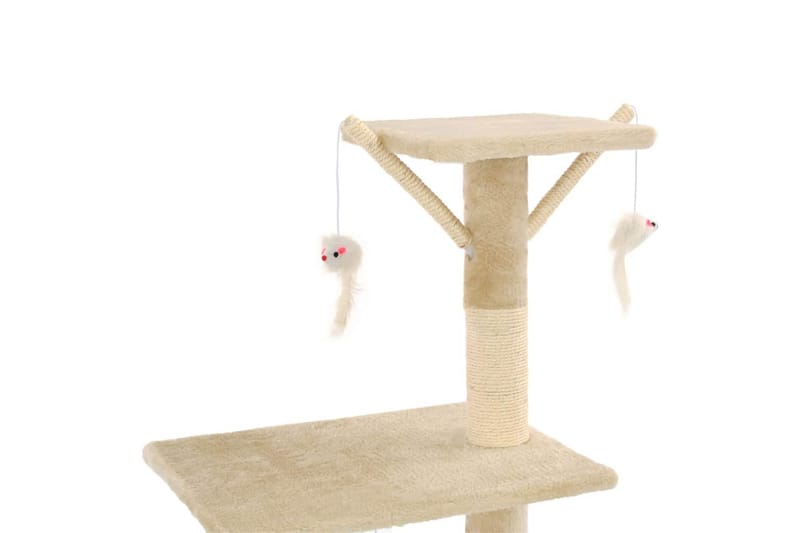 Kattetre med klorestolper i sisal 138 cm beige - Beige - Sport & fritid - Til dyrene - Katt - Kattemøbler