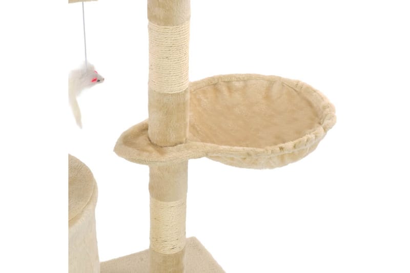 Kattetre med klorestolper i sisal 138 cm beige - Beige - Sport & fritid - Til dyrene - Katt - Kattemøbler