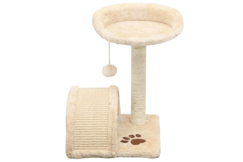 Kloretre med klorestolpe i sisal 40 cm beige og brun - Beige/Brun - Sport & fritid - Til dyrene - Katt - Kattemøbler