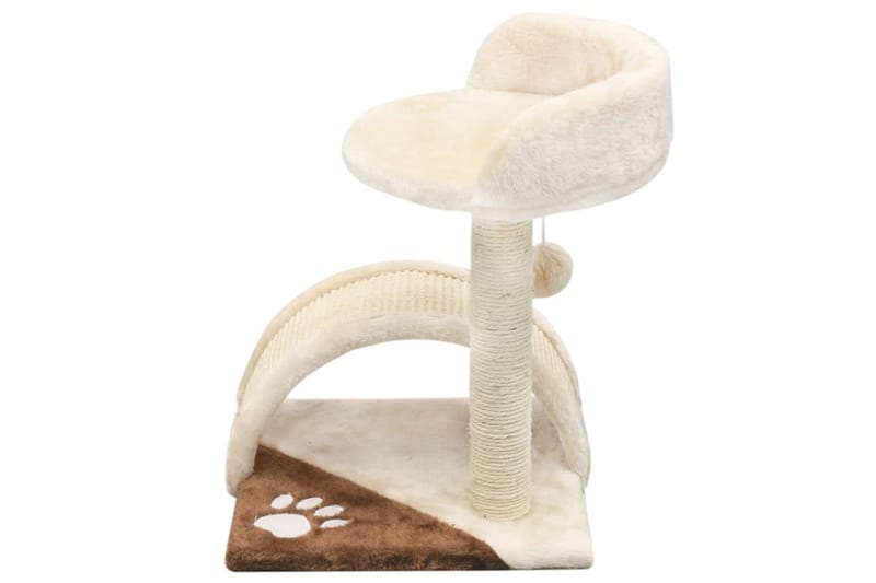 Kloretre med klorestolpe i sisal 40 cm beige og brun - Beige/Brun - Sport & fritid - Til dyrene - Katt - Kattemøbler