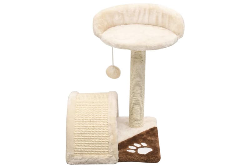 Kloretre med klorestolpe i sisal 40 cm beige og brun - Beige/Brun - Sport & fritid - Til dyrene - Katt - Kattemøbler