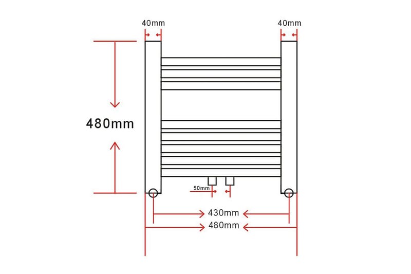 Baderomsradiator kurvet 480 x 480 mm - Tekstiler - Tekstiler baderom - Håndklær