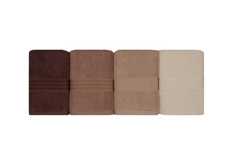 Hobby Håndkle 50x90 cm 4-pk - Creme/Beige/Brun - Tekstiler - Tekstiler baderom - Håndklær