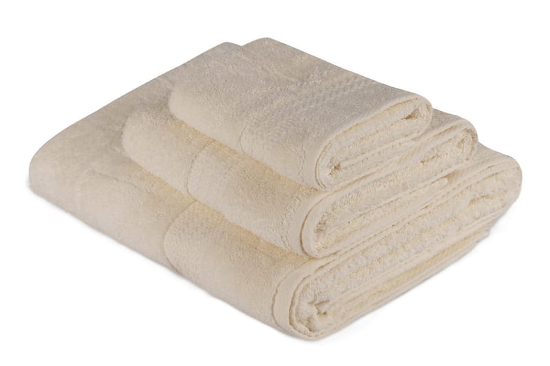 Hobby Håndkle Set om 3 - Creme - Håndklær