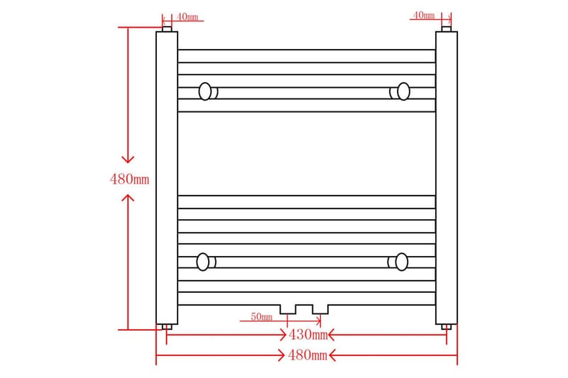 Radiator håndklestativ 480 x 480 mm grå - Tekstiler - Tekstiler baderom - Håndklær