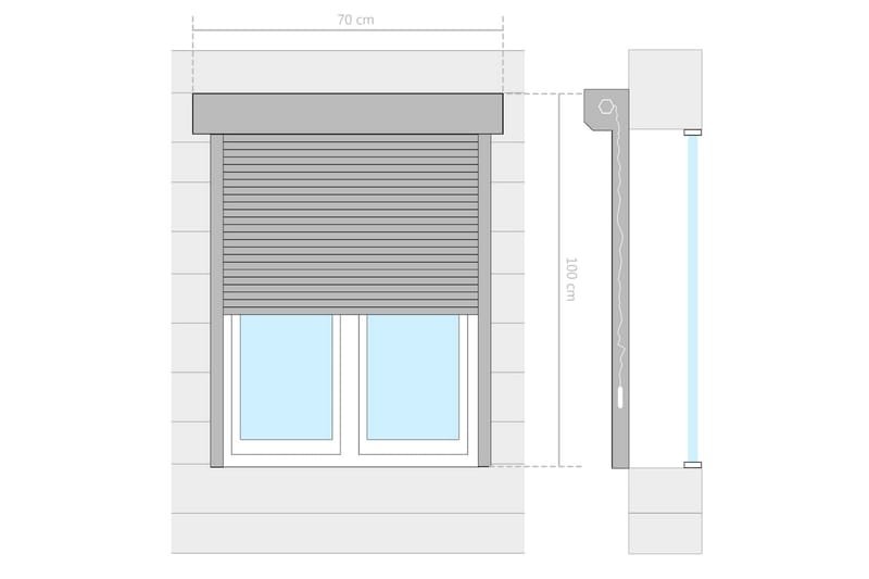 Rulleskodde aluminium 70x100 cm antrasitt - Tekstiler - Gardiner - Persienner