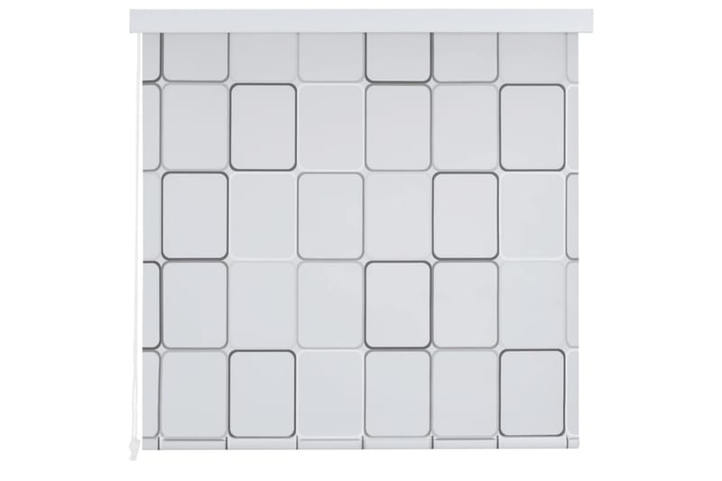 Dusjforheng 120x240 cm kvadrat - Hvit/Grå - Rullegardin