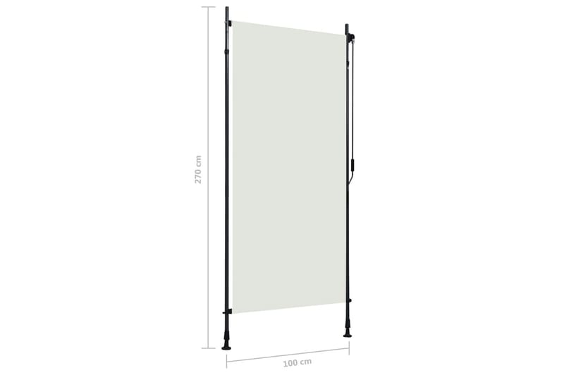 Utendørs rullegardin 100x270 cm kremhvit - Krem - Tekstiler - Gardiner - Rullegardin