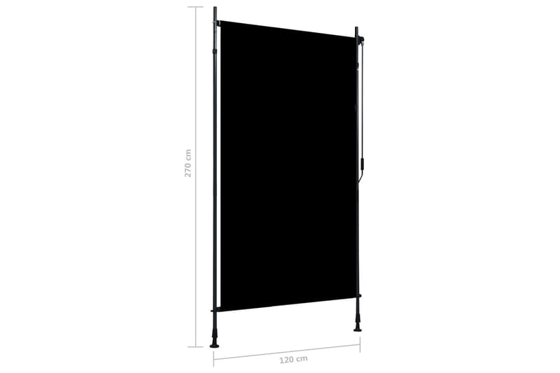 Utendørs rullegardin 120x270 cm antrasitt - Grå - Tekstiler - Gardiner - Rullegardin