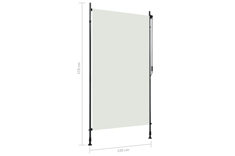 Utendørs rullegardin 120x270 cm kremhvit - Krem - Tekstiler - Gardiner - Rullegardin