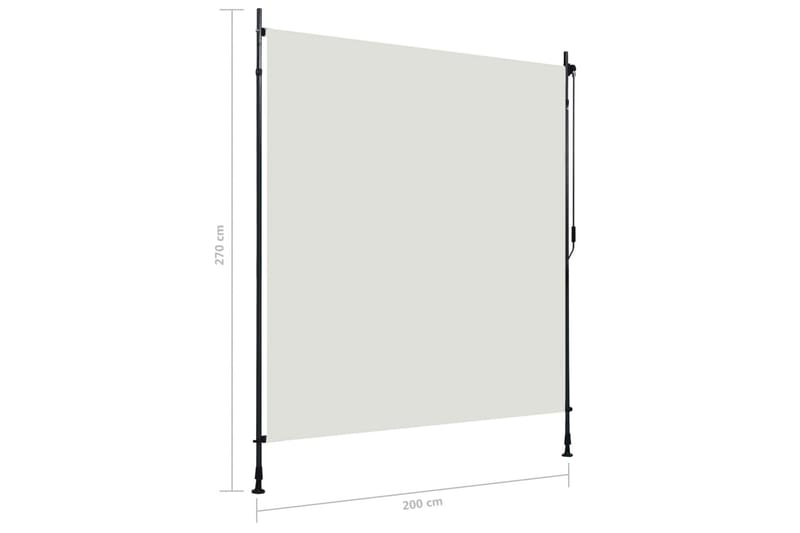 Utendørs rullegardin 200x270 cm kremhvit - Krem - Tekstiler - Gardiner - Rullegardin