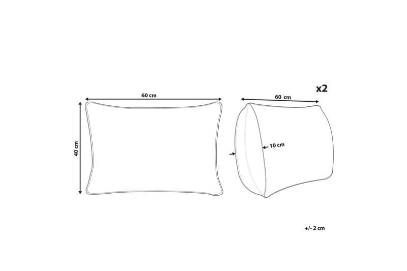 Sylvan Lake Utendørspute 42x60 cm 2 stk - Svart - Tekstiler - Pute & pledd - Hagepute