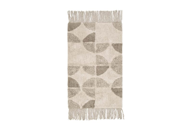 Nehara Baderomsmatte 70x110 cm Rektangulær - Beige - Baderomsmatte - Gummiert tepper - Små tepper - Mønstrede tepper - Store tepper - Håndvevde tepper