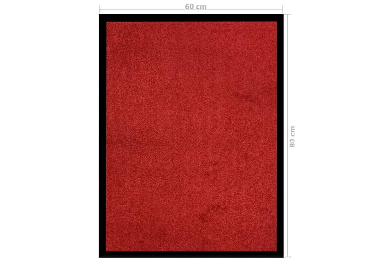 Dørmatte rød 60x80 cm - Rød - Gummiert tepper - Små tepper - Mønstrede tepper - Store tepper - Hall matte - Håndvevde tepper - Dørmatte og entrématte