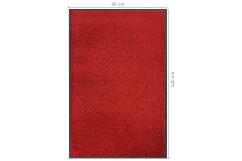 Dørmatte rød 80x120 cm - Rød - Gummiert tepper - Små tepper - Mønstrede tepper - Store tepper - Hall matte - Håndvevde tepper - Dørmatte og entrématte