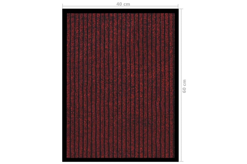 Dørmatte stripet rød 40x60 cm - Rød - Gummiert tepper - Små tepper - Mønstrede tepper - Store tepper - Hall matte - Håndvevde tepper - Dørmatte og entrématte