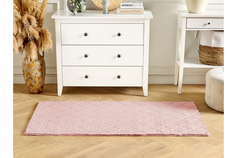 Gharo Skinnteppe 80x150 cm - Rosa - Skinn & pelstepper