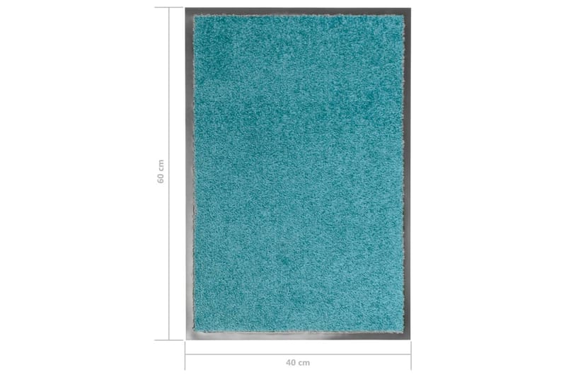 Dørmatte vaskbar turkis 40x60 cm - Blå - Gummiert tepper - Små tepper - Mønstrede tepper - Store tepper - Hall matte - Håndvevde tepper - Dørmatte og entrématte