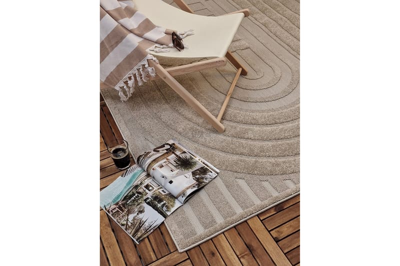 Hampton Flatvevd teppe 140x200 cm Rektangulær - Beige - Tekstiler - Tepper & Matter - Flatvevde tepper