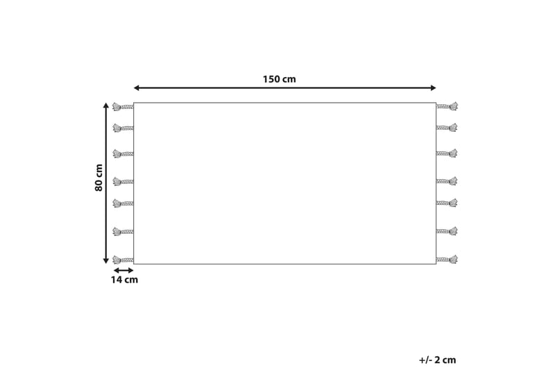 Agadir Bomullsteppe 80x150 cm - Svart/hvit - Bomullstepper