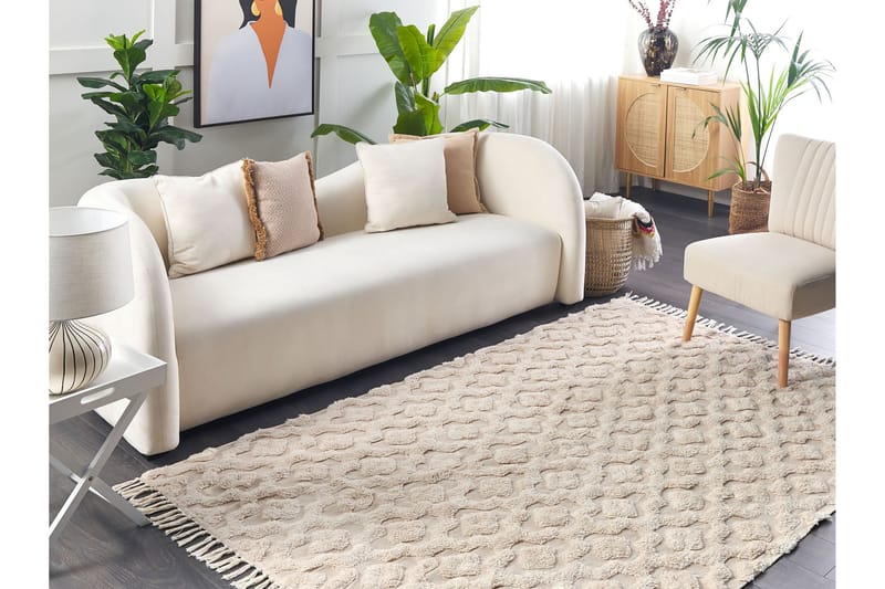 Aksaray Bomullsteppe 160x230 cm - Beige - Bomullstepper