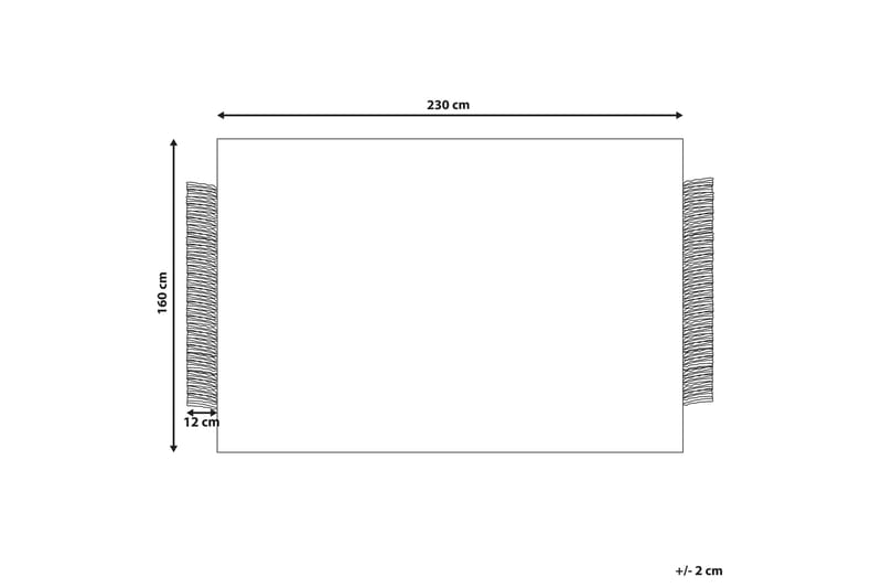 Atlanti Ullteppe 160x230 cm - Svart/hvit - Ullteppe