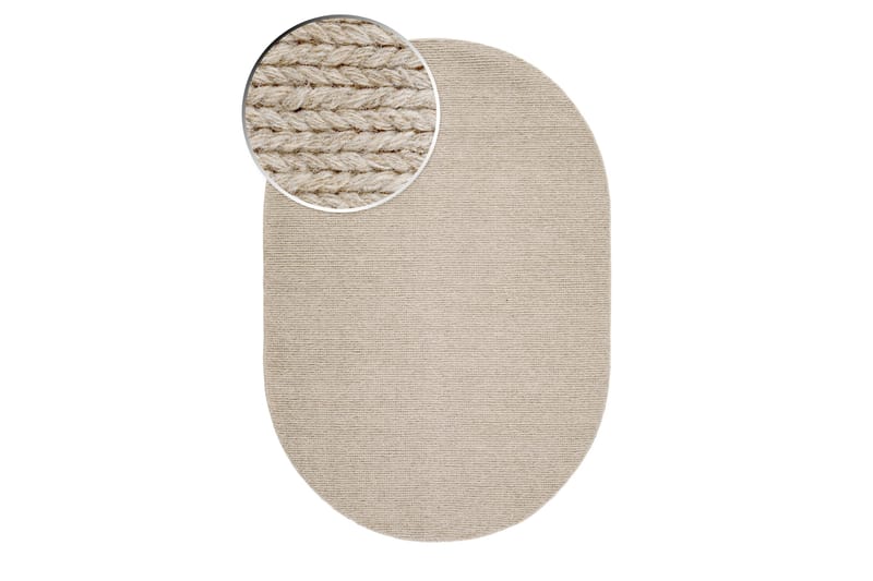 Bilke Ullteppe 240x340 cm Avlang - Beige - Ullteppe