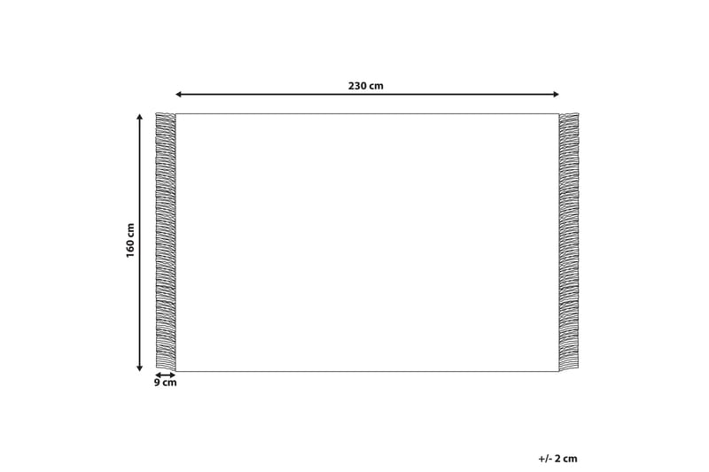 Emirler Ullteppe 160x230 cm - Svart/hvit - Ullteppe