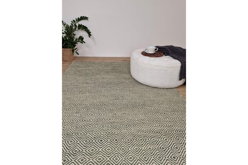 Gåsöga Ullteppe 160x230 cm Rektangulær - Grønn - Tekstiler - Tepper & Matter - Moderne tepper - Ullteppe