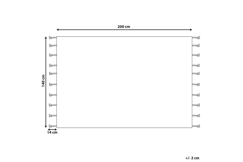 Kenitra Bomullsteppe 140x200 cm - Svart/hvit - Tekstiler - Tepper & Matter - Moderne tepper - Bomullstepper