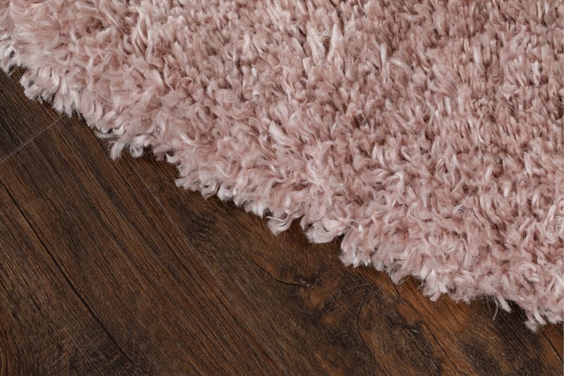 Teddy Ryematte Rund 120 cm Dusty Pink - Rosa - Tekstiler - Tepper & Matter - Moderne tepper - Ryeteppe