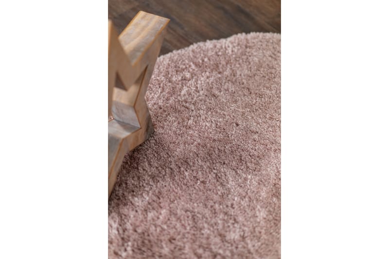 Teddy Ryematte Rund 120 cm Dusty Pink - Rosa - Tekstiler - Tepper & Matter - Moderne tepper - Ryeteppe